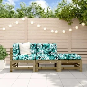 Garden furniture set 3 pieces impregnated pine wood by , Modular outdoor sofas - Ref: Foro24-825652, Price: 140,17 €, Discoun...