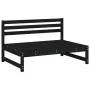 Sofás centrales de jardín 2 uds madera de pino negro 120x80 cm de , Sofás modulares de exterior - Ref: Foro24-825720, Precio:...