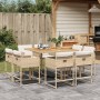 Set comedor de jardín 9 pzas con cojines ratán sintético beige en Conjuntos de jardín | Comprar online en Foru.es
