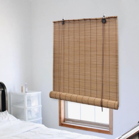 Persiana enrollable de bambú marrón 100x220 cm de vidaXL, Persianas y estores - Ref: Foro24-245814, Precio: 44,31 €, Descuent...