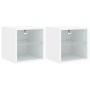 Muebles de TV de pared con luces LED 2 uds blanco 30x28,5x30 cm de , Muebles TV - Ref: Foro24-836974, Precio: 39,98 €, Descue...