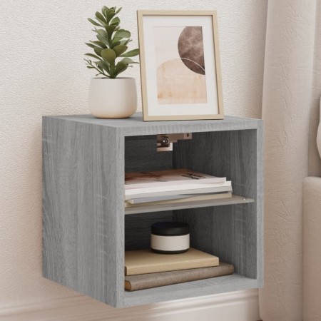 Mueble de TV de pared con luces LED gris Sonoma 30x28,5x30 cm de , Muebles TV - Ref: Foro24-836983, Precio: 27,00 €, Descuent...