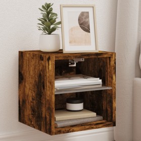 Mueble de TV de pared con luces LED roble ahumado 30x28,5x30 cm de , Muebles TV - Ref: Foro24-836981, Precio: 26,58 €, Descue...