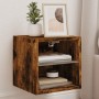 Mueble de TV de pared con luces LED roble ahumado 30x28,5x30 cm de , Muebles TV - Ref: Foro24-836981, Precio: 26,58 €, Descue...