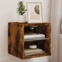Mueble de TV de pared con luces LED roble ahumado 30x28,5x30 cm de , Muebles TV - Ref: Foro24-836981, Precio: 26,27 €, Descue...