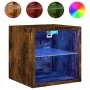 Mueble de TV de pared con luces LED roble ahumado 30x28,5x30 cm de , Muebles TV - Ref: Foro24-836981, Precio: 26,27 €, Descue...