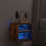 Mueble de TV de pared con luces LED roble ahumado 30x28,5x30 cm de , Muebles TV - Ref: Foro24-836981, Precio: 26,58 €, Descue...