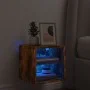 Mueble de TV de pared con luces LED roble ahumado 30x28,5x30 cm de , Muebles TV - Ref: Foro24-836981, Precio: 26,27 €, Descue...
