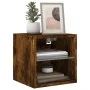 Mueble de TV de pared con luces LED roble ahumado 30x28,5x30 cm de , Muebles TV - Ref: Foro24-836981, Precio: 26,27 €, Descue...