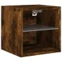 Mueble de TV de pared con luces LED roble ahumado 30x28,5x30 cm de , Muebles TV - Ref: Foro24-836981, Precio: 26,27 €, Descue...