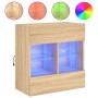 Mueble TV de pared con luces LED roble Sonoma 58,5x30x60,5 cm de , Muebles TV - Ref: Foro24-837094, Precio: 55,81 €, Descuent...