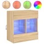 Mueble TV de pared con luces LED roble Sonoma 58,5x30x60,5 cm de , Muebles TV - Ref: Foro24-837094, Precio: 55,10 €, Descuent...