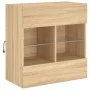 Mueble TV de pared con luces LED roble Sonoma 58,5x30x60,5 cm de , Muebles TV - Ref: Foro24-837094, Precio: 55,10 €, Descuent...