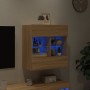 Mueble TV de pared con luces LED roble Sonoma 58,5x30x60,5 cm de , Muebles TV - Ref: Foro24-837094, Precio: 55,81 €, Descuent...