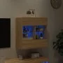 Mueble TV de pared con luces LED roble Sonoma 58,5x30x60,5 cm de , Muebles TV - Ref: Foro24-837094, Precio: 55,10 €, Descuent...
