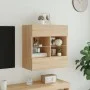 Mueble TV de pared con luces LED roble Sonoma 58,5x30x60,5 cm de , Muebles TV - Ref: Foro24-837094, Precio: 55,10 €, Descuent...