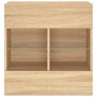 Mueble TV de pared con luces LED roble Sonoma 58,5x30x60,5 cm de , Muebles TV - Ref: Foro24-837094, Precio: 55,81 €, Descuent...
