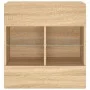 Mueble TV de pared con luces LED roble Sonoma 58,5x30x60,5 cm de , Muebles TV - Ref: Foro24-837094, Precio: 55,10 €, Descuent...
