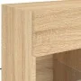 Mueble TV de pared con luces LED roble Sonoma 58,5x30x60,5 cm de , Muebles TV - Ref: Foro24-837094, Precio: 55,10 €, Descuent...