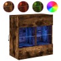Mueble TV de pared con luces LED roble ahumado 58,5x30x60,5 cm de , Muebles TV - Ref: Foro24-837096, Precio: 54,95 €, Descuen...