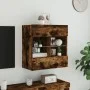 Mueble TV de pared con luces LED roble ahumado 58,5x30x60,5 cm de , Muebles TV - Ref: Foro24-837096, Precio: 54,29 €, Descuen...