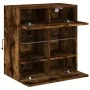 Mueble TV de pared con luces LED roble ahumado 58,5x30x60,5 cm de , Muebles TV - Ref: Foro24-837096, Precio: 54,29 €, Descuen...