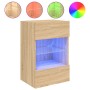 Mueble de TV de pared con luces LED roble Sonoma 40x30x60,5 cm de , Muebles TV - Ref: Foro24-837082, Precio: 42,56 €, Descuen...