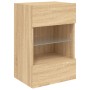 Mueble de TV de pared con luces LED roble Sonoma 40x30x60,5 cm de , Muebles TV - Ref: Foro24-837082, Precio: 42,56 €, Descuen...