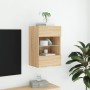 Mueble de TV de pared con luces LED roble Sonoma 40x30x60,5 cm de , Muebles TV - Ref: Foro24-837082, Precio: 42,56 €, Descuen...
