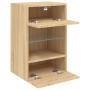 Mueble de TV de pared con luces LED roble Sonoma 40x30x60,5 cm de , Muebles TV - Ref: Foro24-837082, Precio: 42,56 €, Descuen...