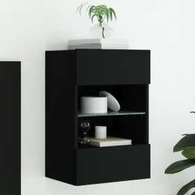 Mueble de TV de pared con luces LED negro 40x30x60,5 cm de , Muebles TV - Ref: Foro24-837080, Precio: 43,73 €, Descuento: %