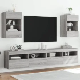 Muebles TV de pared luces LED 2 uds gris Sonoma 40x30x60,5 cm de , Muebles TV - Ref: Foro24-837089, Precio: 91,85 €, Descuent...