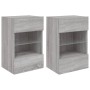 Muebles TV de pared luces LED 2 uds gris Sonoma 40x30x60,5 cm de , Muebles TV - Ref: Foro24-837089, Precio: 93,27 €, Descuent...