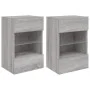 Muebles TV de pared luces LED 2 uds gris Sonoma 40x30x60,5 cm de , Muebles TV - Ref: Foro24-837089, Precio: 91,85 €, Descuent...