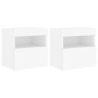 Muebles de TV de pared con luces LED 2 uds blanco 40x30x40 cm de , Muebles TV - Ref: Foro24-837170, Precio: 78,77 €, Descuent...