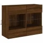 Mueble TV de pared con luces LED roble marrón 78,5x30x60,5 cm de , Muebles TV - Ref: Foro24-837105, Precio: 65,82 €, Descuent...
