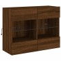 Mueble TV de pared con luces LED roble marrón 78,5x30x60,5 cm de , Muebles TV - Ref: Foro24-837105, Precio: 66,94 €, Descuent...