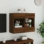 Mueble TV de pared con luces LED roble marrón 78,5x30x60,5 cm de , Muebles TV - Ref: Foro24-837105, Precio: 65,82 €, Descuent...