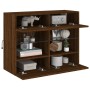 Mueble TV de pared con luces LED roble marrón 78,5x30x60,5 cm de , Muebles TV - Ref: Foro24-837105, Precio: 66,94 €, Descuent...