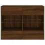 Mueble TV de pared con luces LED roble marrón 78,5x30x60,5 cm de , Muebles TV - Ref: Foro24-837105, Precio: 65,82 €, Descuent...