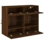 Mueble TV de pared con luces LED roble marrón 78,5x30x60,5 cm de , Muebles TV - Ref: Foro24-837105, Precio: 65,82 €, Descuent...