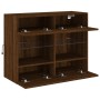 Mueble TV de pared con luces LED roble marrón 78,5x30x60,5 cm de , Muebles TV - Ref: Foro24-837105, Precio: 66,94 €, Descuent...