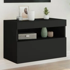 Mueble de TV de pared con luces LED negro 60x30x40 cm de , Muebles TV - Ref: Foro24-837185, Precio: 48,47 €, Descuento: %
