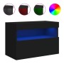 Mueble de TV de pared con luces LED negro 60x30x40 cm de , Muebles TV - Ref: Foro24-837185, Precio: 49,19 €, Descuento: %