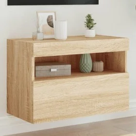 Mueble de TV de pared con luces LED roble Sonoma 60x30x40 cm de , Muebles TV - Ref: Foro24-837187, Precio: 47,42 €, Descuento: %
