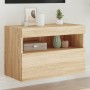 Mueble de TV de pared con luces LED roble Sonoma 60x30x40 cm de , Muebles TV - Ref: Foro24-837187, Precio: 48,15 €, Descuento: %