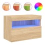 Mueble de TV de pared con luces LED roble Sonoma 60x30x40 cm de , Muebles TV - Ref: Foro24-837187, Precio: 48,15 €, Descuento: %