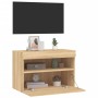 Mueble de TV de pared con luces LED roble Sonoma 60x30x40 cm de , Muebles TV - Ref: Foro24-837187, Precio: 48,15 €, Descuento: %