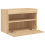 Mueble de TV de pared con luces LED roble Sonoma 60x30x40 cm de , Muebles TV - Ref: Foro24-837187, Precio: 48,15 €, Descuento: %