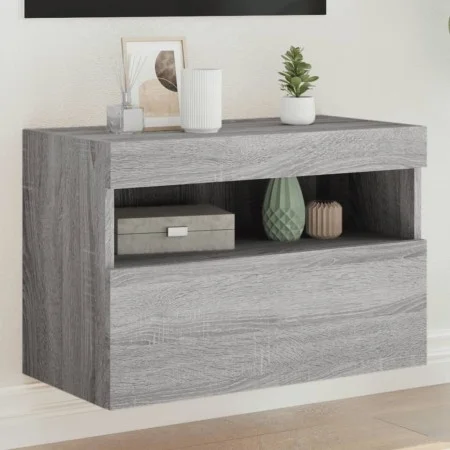 Mueble de TV de pared con luces LED gris Sonoma 60x30x40 cm de , Muebles TV - Ref: Foro24-837193, Precio: 50,82 €, Descuento: %